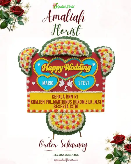 Papan Bunga Pernikahan Konang
